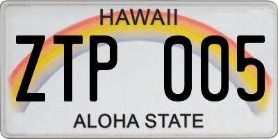 HI license plate ZTP005