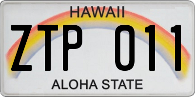 HI license plate ZTP011