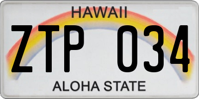 HI license plate ZTP034