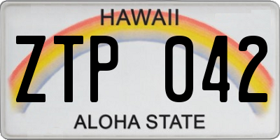 HI license plate ZTP042