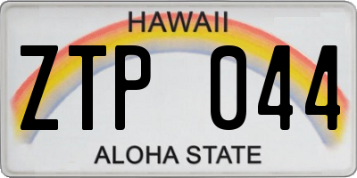 HI license plate ZTP044