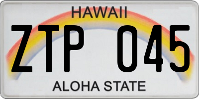 HI license plate ZTP045