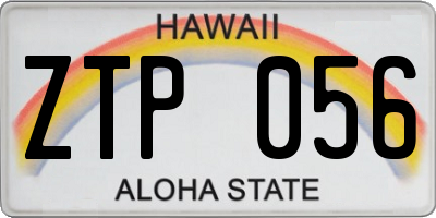 HI license plate ZTP056