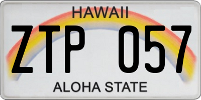 HI license plate ZTP057