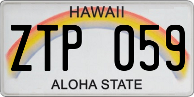 HI license plate ZTP059