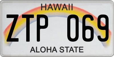 HI license plate ZTP069
