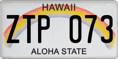 HI license plate ZTP073