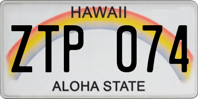 HI license plate ZTP074