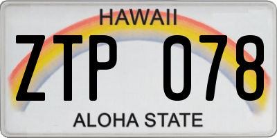 HI license plate ZTP078