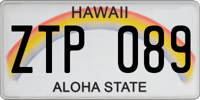 HI license plate ZTP089