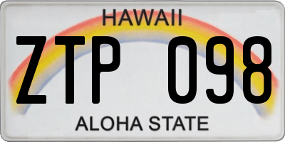 HI license plate ZTP098