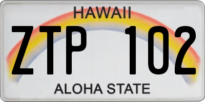 HI license plate ZTP102