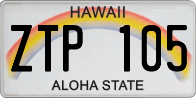 HI license plate ZTP105