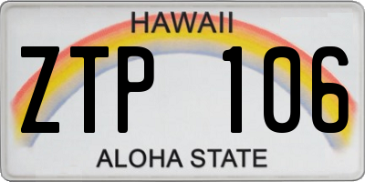 HI license plate ZTP106