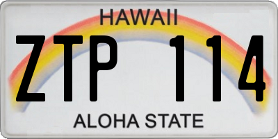 HI license plate ZTP114