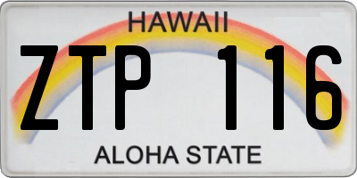 HI license plate ZTP116
