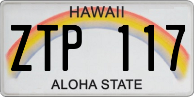 HI license plate ZTP117