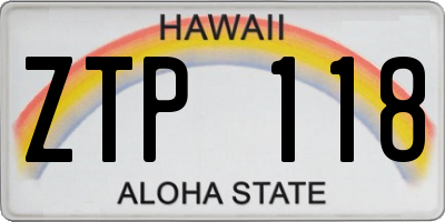 HI license plate ZTP118