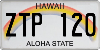 HI license plate ZTP120