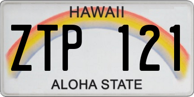 HI license plate ZTP121