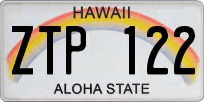 HI license plate ZTP122