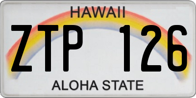 HI license plate ZTP126