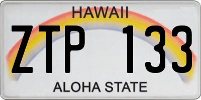 HI license plate ZTP133