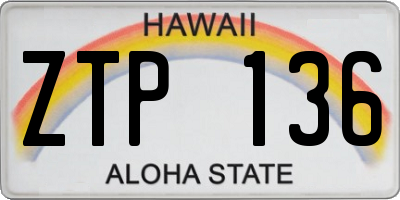 HI license plate ZTP136