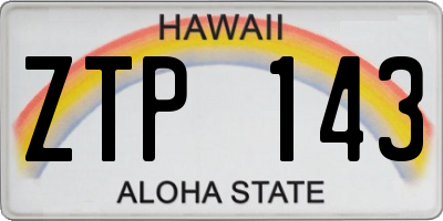 HI license plate ZTP143