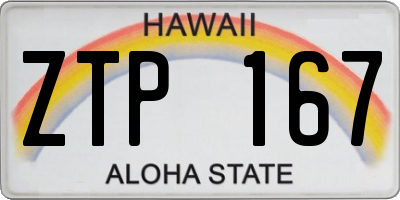 HI license plate ZTP167