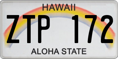 HI license plate ZTP172