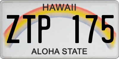 HI license plate ZTP175