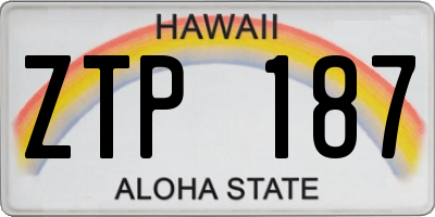 HI license plate ZTP187
