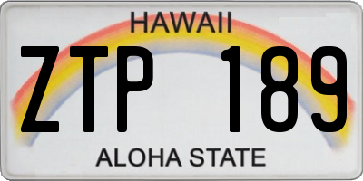 HI license plate ZTP189
