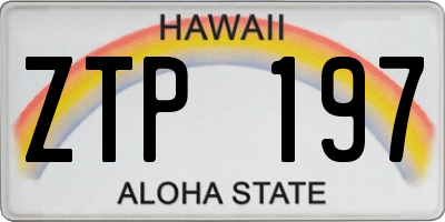 HI license plate ZTP197