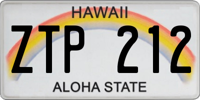 HI license plate ZTP212