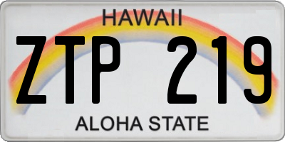 HI license plate ZTP219