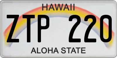 HI license plate ZTP220