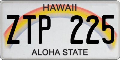 HI license plate ZTP225
