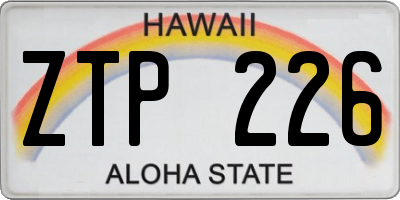 HI license plate ZTP226