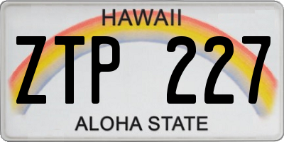 HI license plate ZTP227