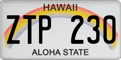 HI license plate ZTP230