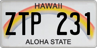 HI license plate ZTP231