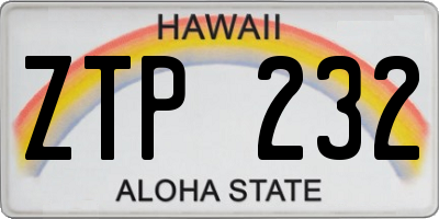 HI license plate ZTP232