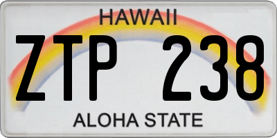 HI license plate ZTP238