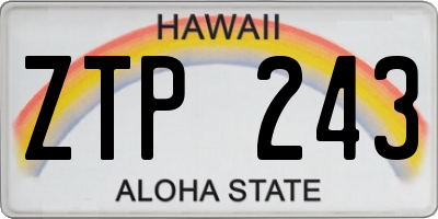 HI license plate ZTP243