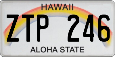 HI license plate ZTP246