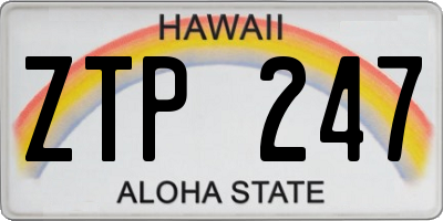HI license plate ZTP247