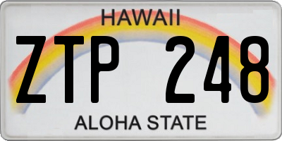 HI license plate ZTP248