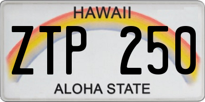 HI license plate ZTP250